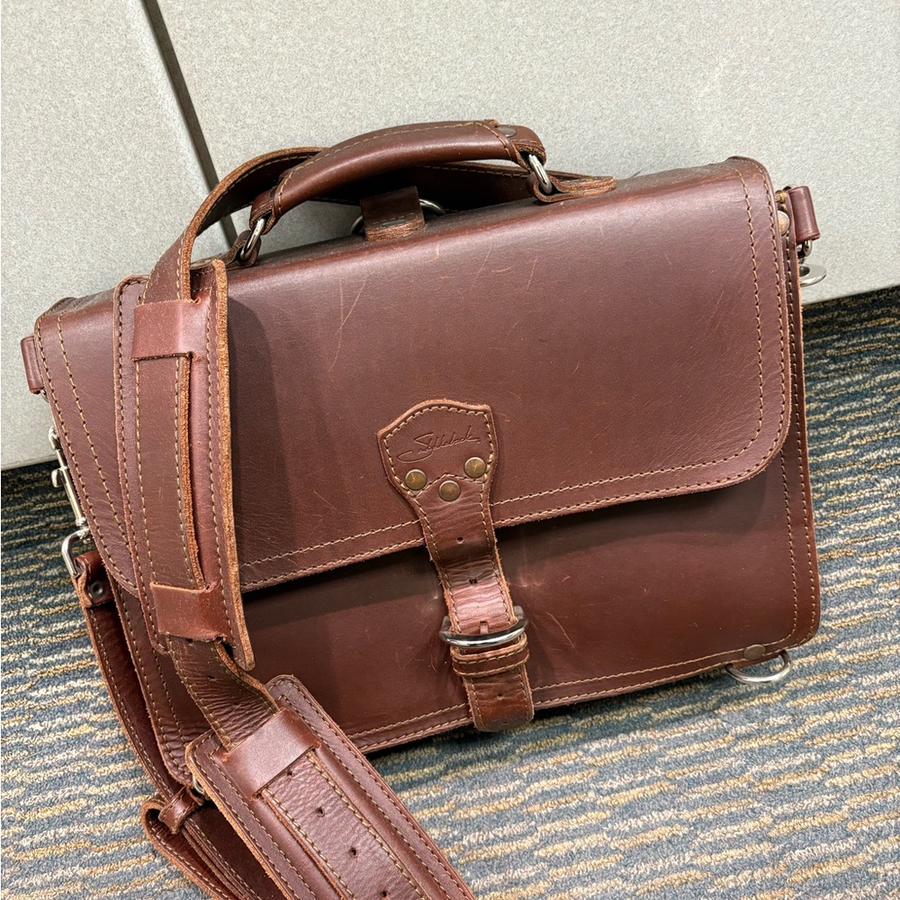 Elegant Brown Leather Briefcase for Men